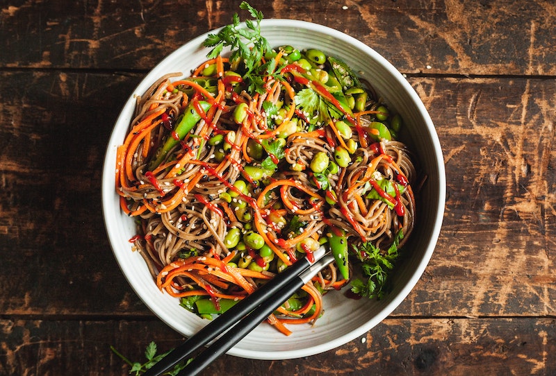 Sauteed Sesame & Eggplant Noodle Bowl